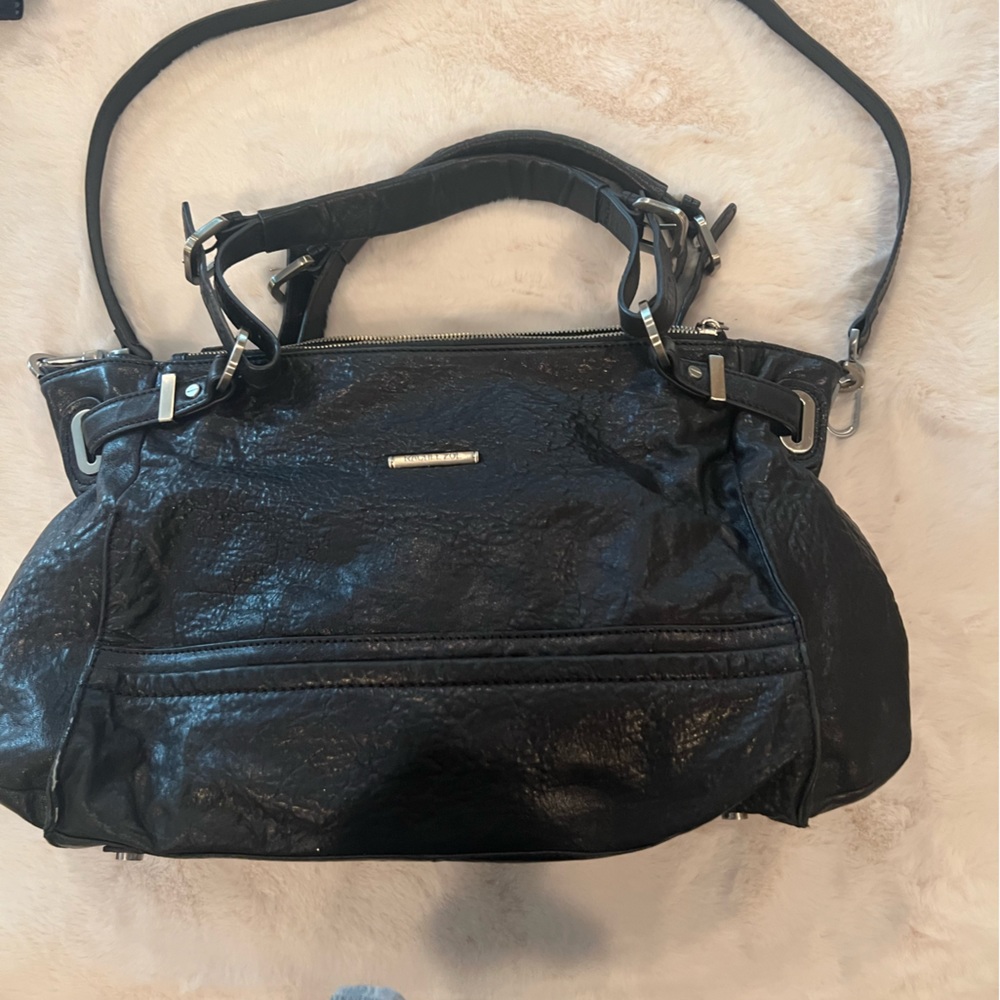 Rachel Zoe handbag black leather 13 x 10 x 5